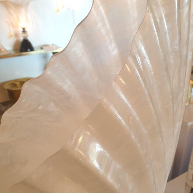 1960s Mid Century Modern Shell Lamp Stamped Rougier For Sale - Image 12 of 13