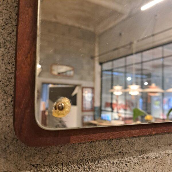 Vintage Danish Teak Mirror, 1950 For Sale - Image 3 of 4