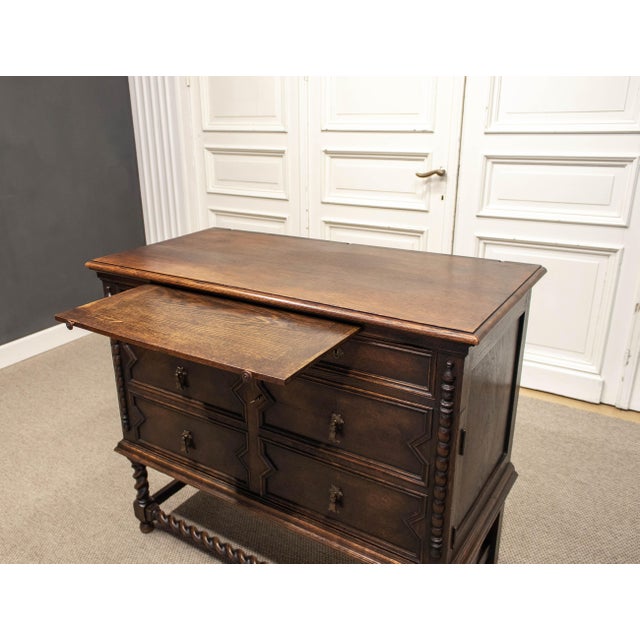 1920s Spanish Renaissance Revival Cupboard in Oak, 1920s For Sale - Image 5 of 12