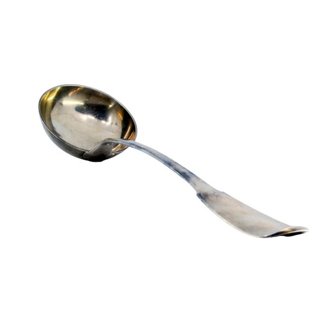 Plain Silver Soup Ladle with Handle For Sale - Image 9 of 9