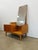 Authentic vintage mid century modern oak dressing table / vanity with mirror / chest / entry table. "Brandon" series by G...