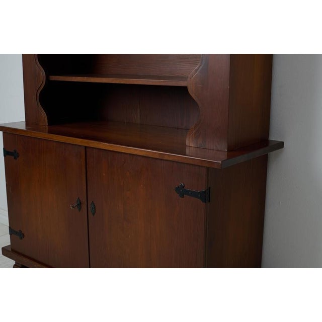 Wood Swedish Modern Stained Pine Cabinet attributed to Otto Dahlin for Åby Möbelfabrik, 1940s For Sale - Image 7 of 11