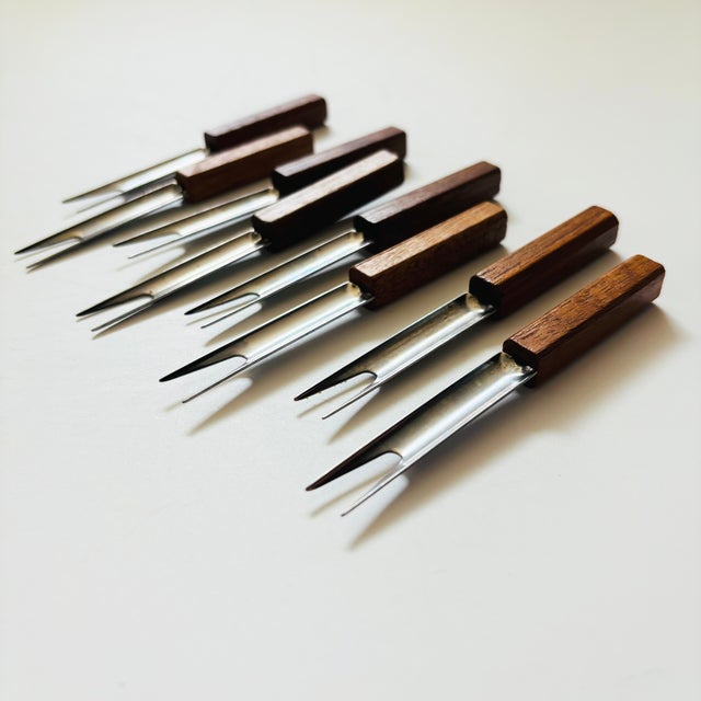 Mid Century Cocktail Forks - Set of 8 For Sale - Image 4 of 7