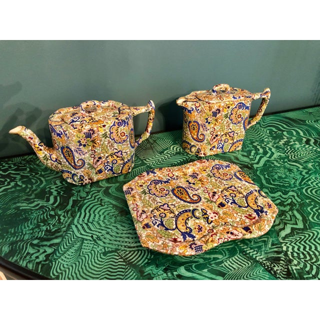 Wades England Paisley Tea Set With Tray 3 Piece Set Chairish
