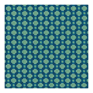 Sample - Schumacher X Celerie Kemble Betwixt Fabric in Peacock/Seaglass For Sale