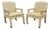 Vintage Bassett Mid Century Modern Upholstered Parson Style Lounge Chairs - Pair For Sale