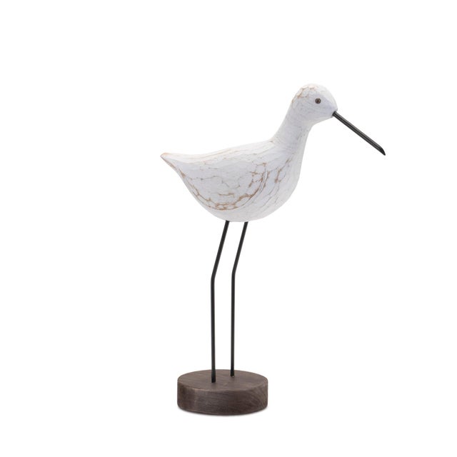 Kenneth Ludwig Chicago Carved Wood Sea Bird with Metal Stand (Set of 2) For Sale - Image 4 of 9