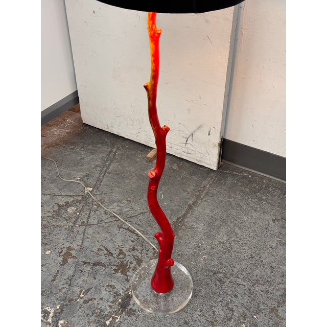 Red Ombre Red Branch Floor Lamp For Sale - Image 8 of 12