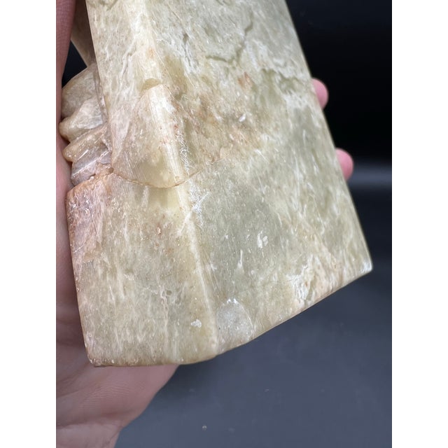 Vintage/Antique Soapstone Hand Carved Mirroring Chinese Bookends Ships Nautical For Sale In Washington DC - Image 6 of 12