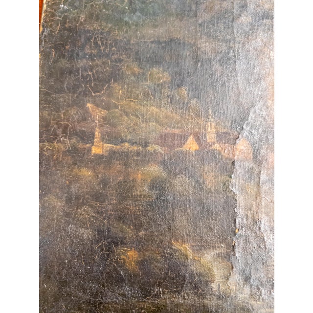 Wood 17th Century Old Master German or Dutch Alpine Landscape Painting For Sale - Image 7 of 14