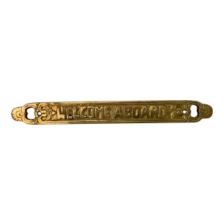 Welcome Aboard Nautical Brass Plaque For Sale