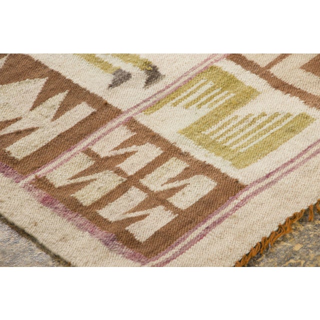 Mid-Century Modern Vintage Scandinavian Wool Kilim With Pictorials by Rug & Kilim, 1950-1959 For Sale - Image 3 of 8