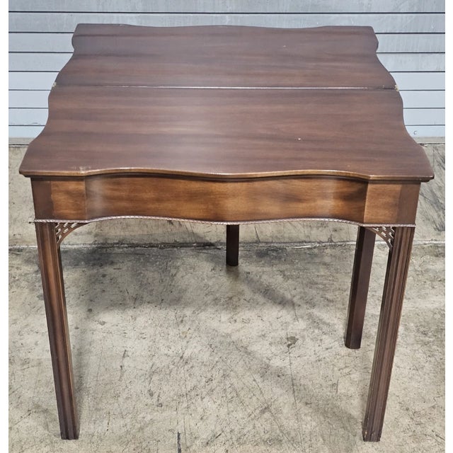 Kittinger Mid 20th Century Kittinger Williamsburg Chippendale Style Mahogany Hall Table Game Table Cw 3 For Sale - Image 4 of 11