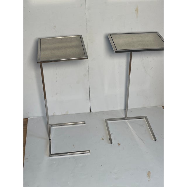 1990s Modern Sadie Spot Glass Side Tables Pair For Sale - Image 4 of 7