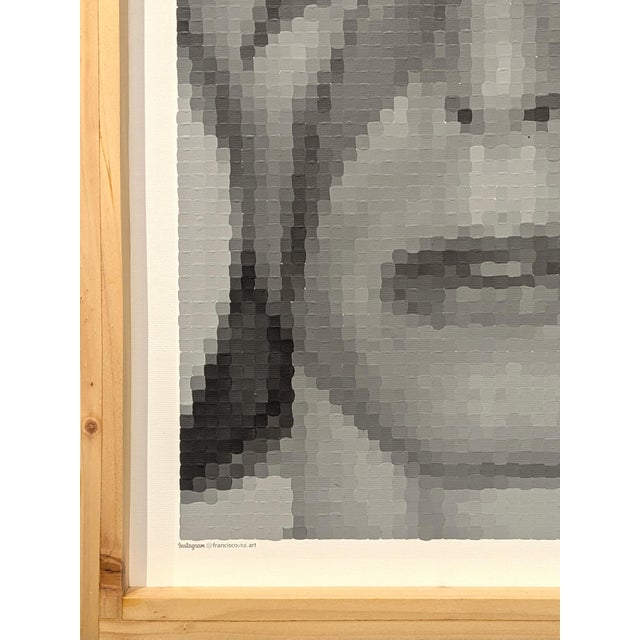 Textile Francisco Vital "David Bowie Ziggy Stardust" Contemporary Pop Art Pixelated Portrait Painting, 2021 For Sale - Image 7 of 10
