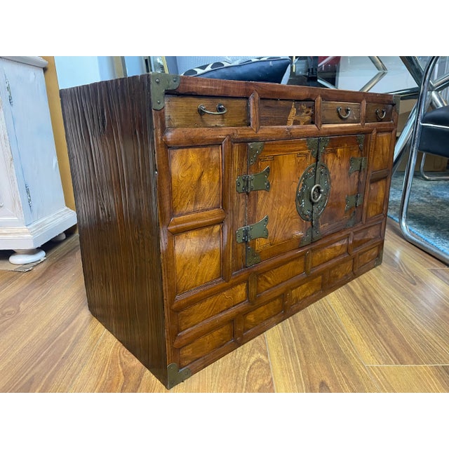 Late 19th Century Late Chosŏn Period Korean Elmwood "Nong" Chest For Sale - Image 10 of 13