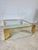 Brass Monumental Vintage Brass & Glass Square Coffee Table, Cityscape Manner, 48 X 48 For Sale - Image 8 of 18