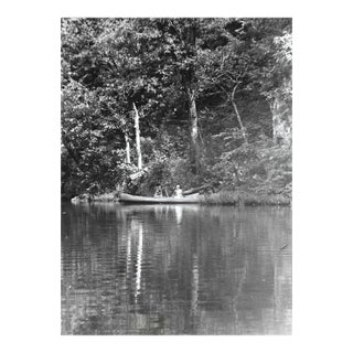 1964 River Landscape and Canoe Photograph For Sale
