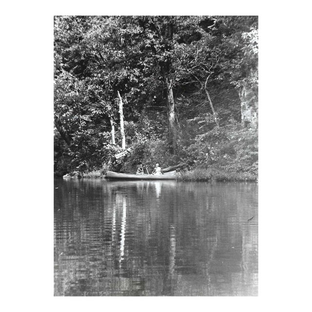 1964 River Landscape and Canoe Photograph For Sale