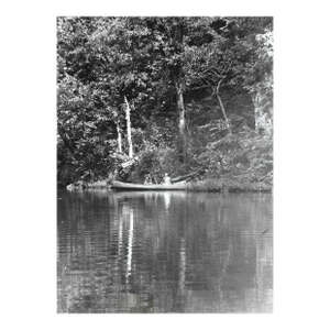 1964 River Landscape and Canoe Photograph