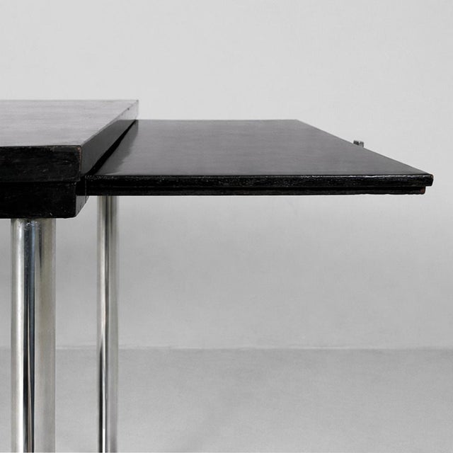 Italian Art Deco Cart in Black Wood, Glass and Steel, 1930s For Sale - Image 11 of 18