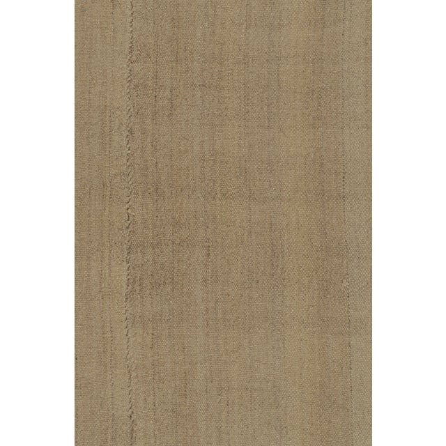 Vintage Plain Kilim in Beige-Brown Striations, Solid Hues For Sale In New York - Image 6 of 7