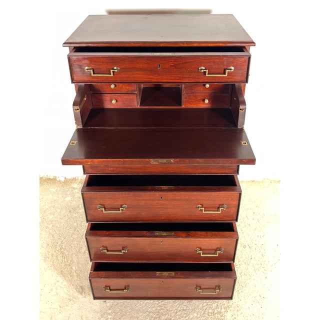 Mahogany Secretaire Chest of Drawers, Mid 20th Century For Sale - Image 11 of 16
