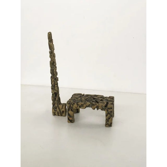 Urano Palma, Italian Abstract Chair & Table Sculptures, 1980, Bronzes, Set of 2 For Sale - Image 6 of 11