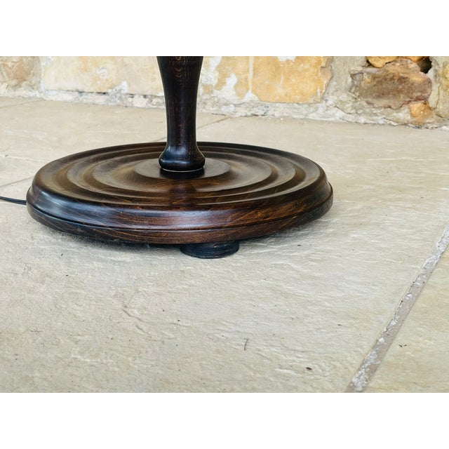 Brown Vintage Turned Wood Floor Lamp, 1950s For Sale - Image 8 of 18