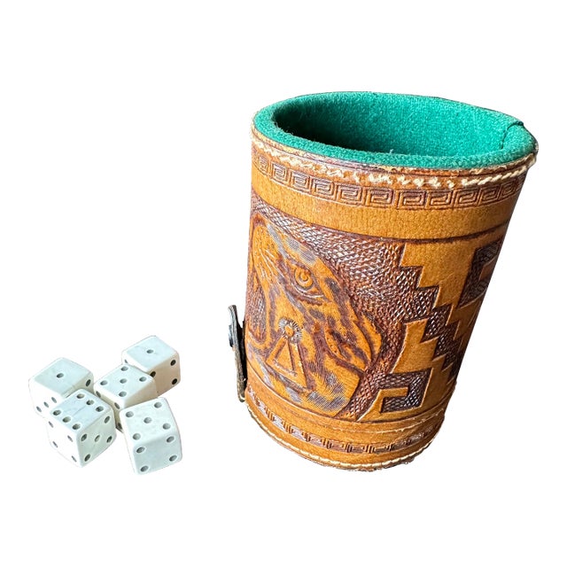 1960s Custom Leather Dice Cup For Sale
