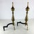 Lovely set of vintage brass and cast metal andirons. Classic style and shape. Great addition to your vintage home decor...