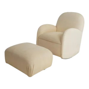 Linen Glider with Ottoman, 1990s - 2 Pieces