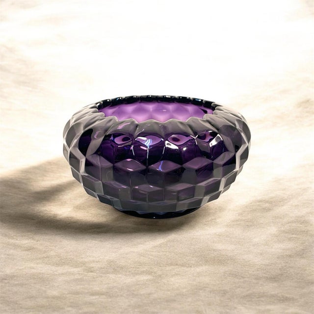Early 20th Century Mid Century American Fostoria Amethyst Glass Rose Bowl For Sale - Image 5 of 12