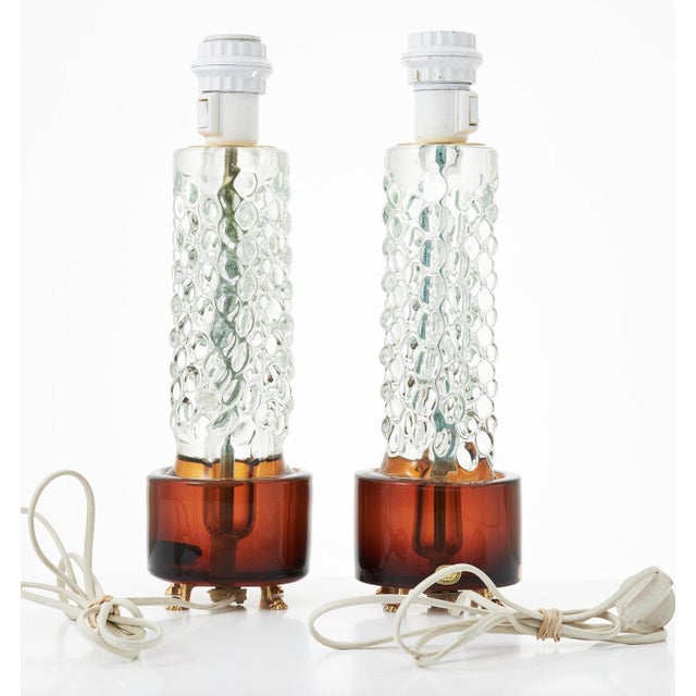 Mid-Century Modern Late 20th Century Mid Century Modern Bohemia Handblown Glass - a Pair For Sale - Image 3 of 5