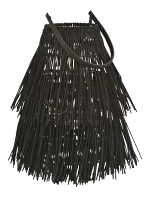 Large Black Malawi Rattan Hurricane Lantern
