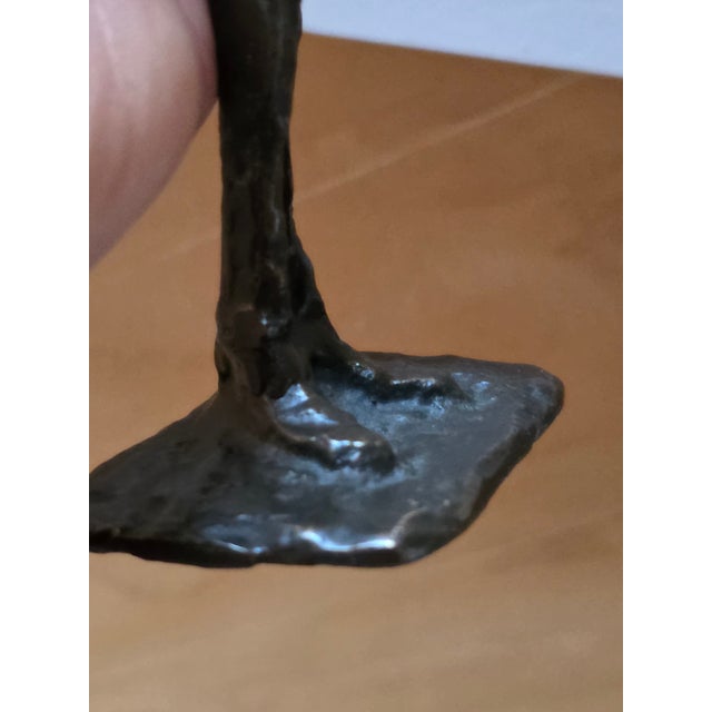 Vintage Mid Century Giacometti Style Bronze Sculpture Musician For Sale In Boston - Image 6 of 7