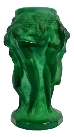 Small Grape Vase in Jade Glass attributed to František Pazourek, 1990s