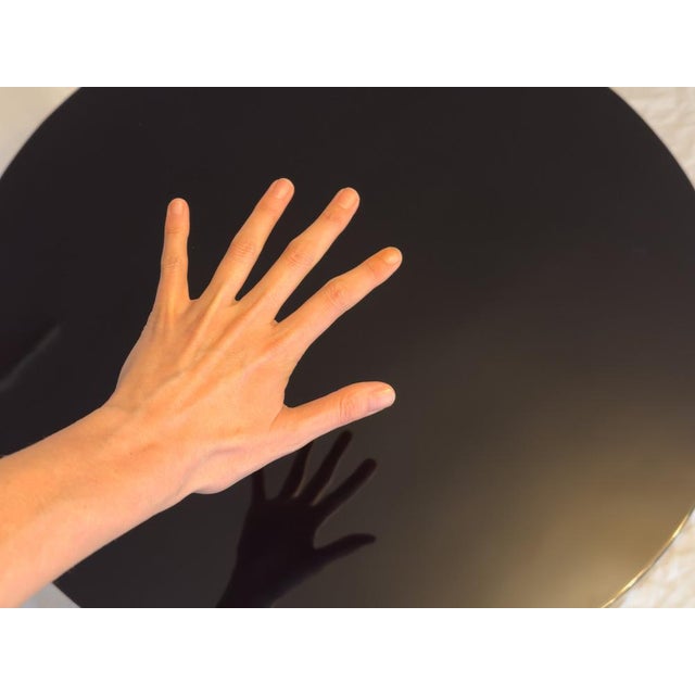 Art Deco Round Pedestal Black Lacquer Table, 1930s For Sale - Image 9 of 12