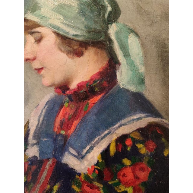 1920s Gyula Kovács, Jeune Femme Hongroise avec un Miroir, 1929, Oil on Canvas, Framed For Sale - Image 5 of 10
