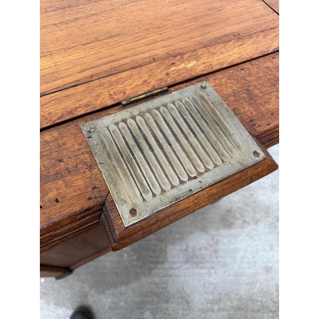 Brown Late 19th Century Oak Reception Desk For Sale - Image 8 of 13