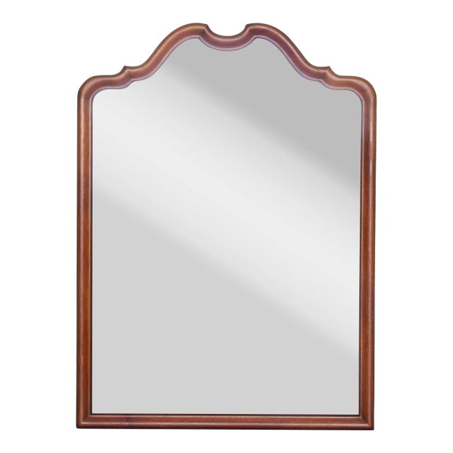 Vintage Walnut Scalloped Mirror For Sale