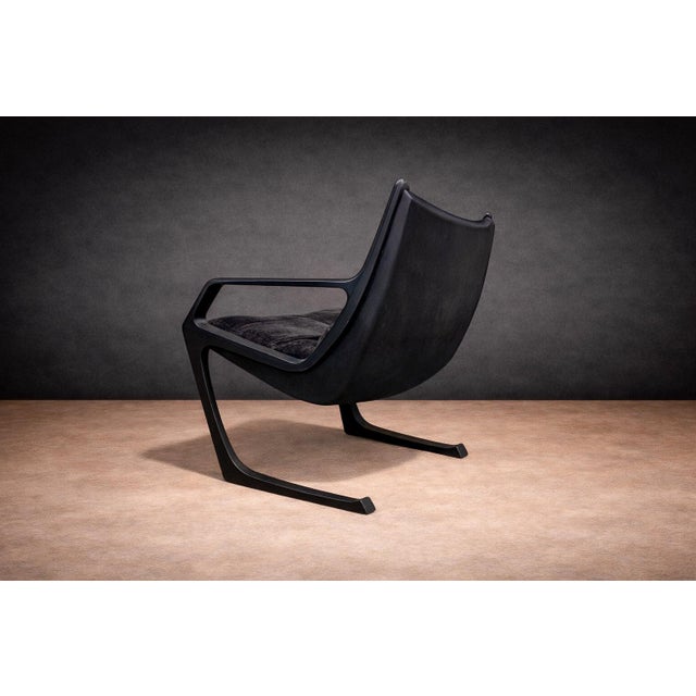Black Fixed "Commander" Armchair in Metal, Jorge Zalszupin, 1970s For Sale - Image 8 of 11
