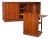 Custom Made Buffet Credenza With Lighted Wine Bar and Hidden Bar Cart For Sale