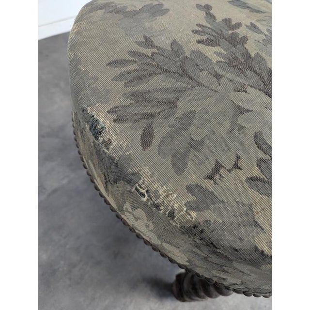 Textile Napoleon III Smoking Chair in Twisted Blackened Wood with Foliage Tapestry For Sale - Image 7 of 8