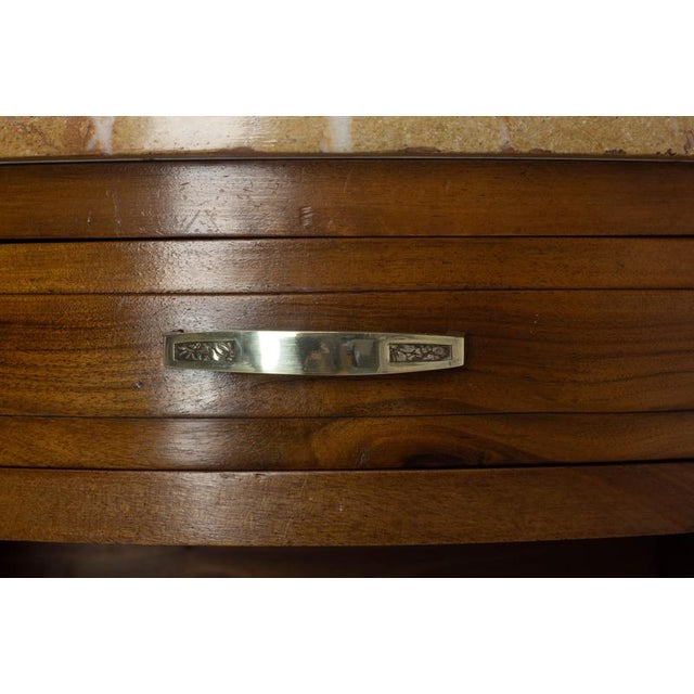 1920s French Walnut, Marble and Bronze Nightstand, 1920 For Sale - Image 5 of 11