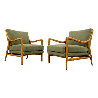 Pair of Sculptural Armchairs by Giuseppe Scapinelli in Caviúna Wood & Mohair, Brazil, 1950s For Sale