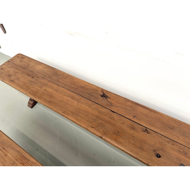 Oak Farm Benches, 1890s, Set of 2 For Sale - Image 16 of 18