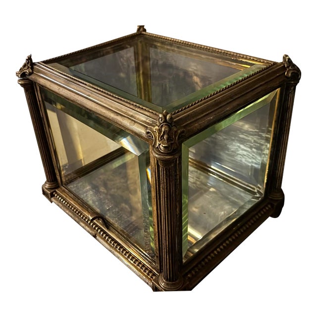 Museum-Quality Antique French Gilt Bronze Vitrine – Signed Workshop "V" & Bench Marks For Sale