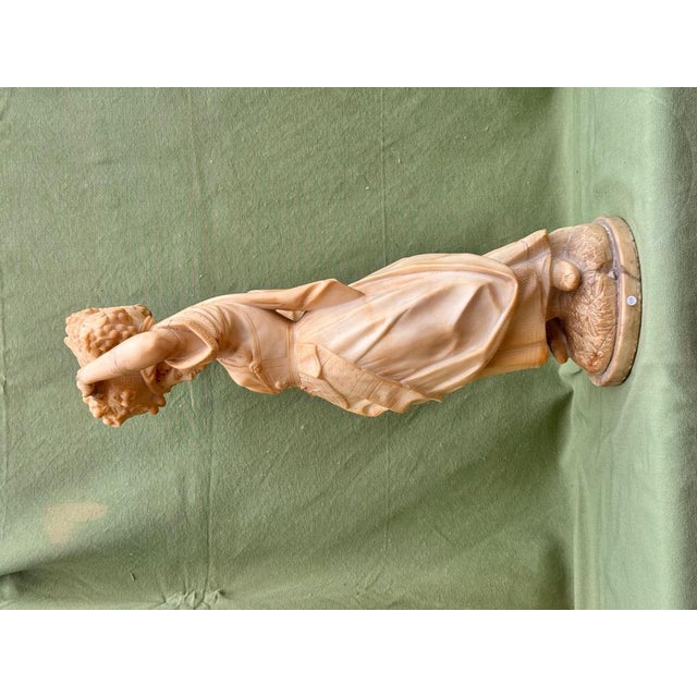 Traditional European School Artist, Sculpture of Lady with a Floral Headdress, 19th Century, Carrara Marble For Sale - Image 3 of 11