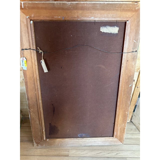 Wood Painting by Mort Baranoff (Texas, 1932 -1978) Cypress With Moon For Sale - Image 7 of 8